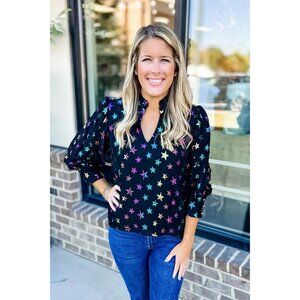 Starry Black Blouse